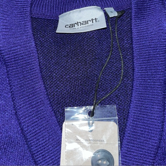 Carhartt wip Onyx Men Cardigan Men’s Small Purple new With Tags Y2K - Picture 3 of 10